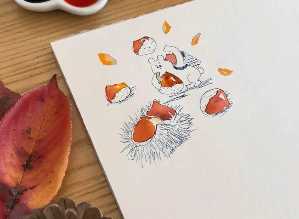 クマの栗拾い３