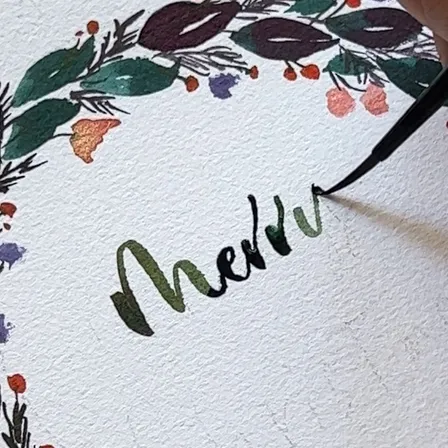 merryChristmasを描いている写真１