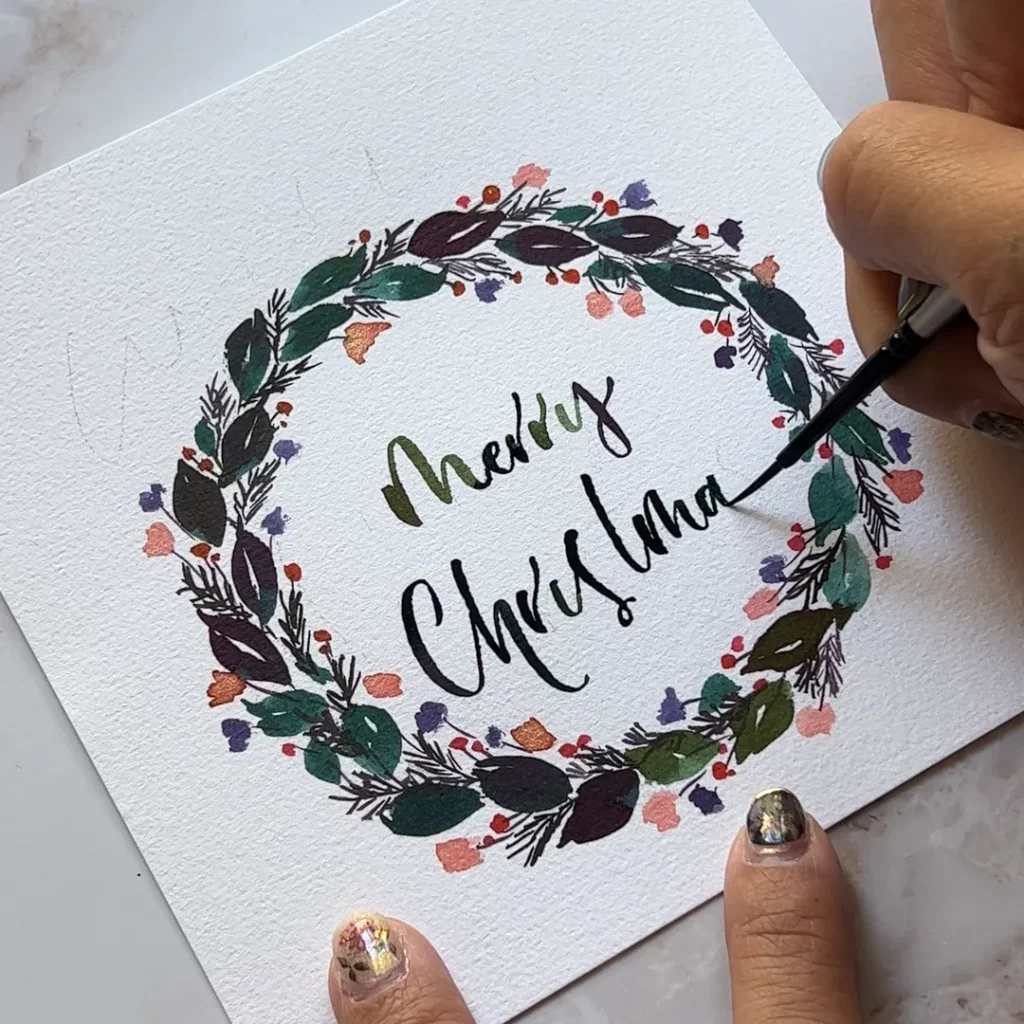 merryChristmasを描いている写真２