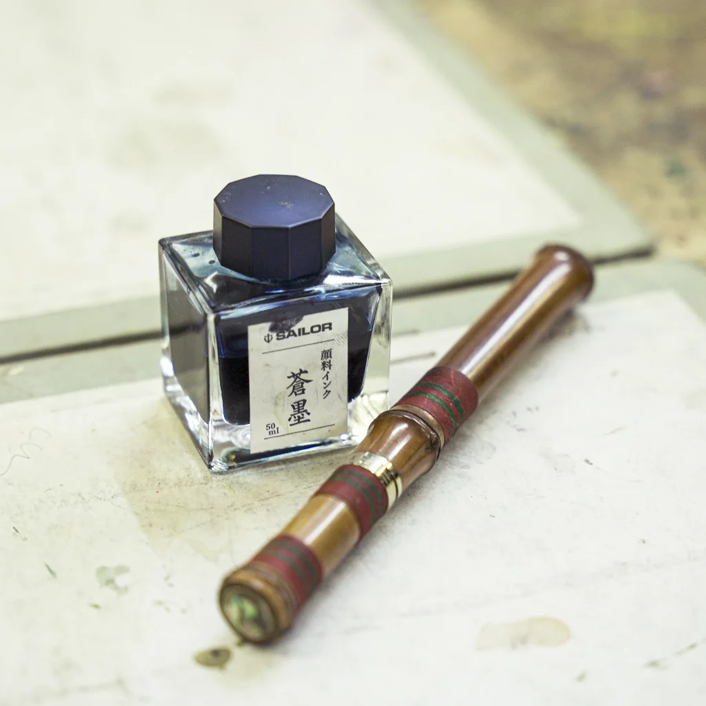 夏目漱石を描くのに使用した画材１