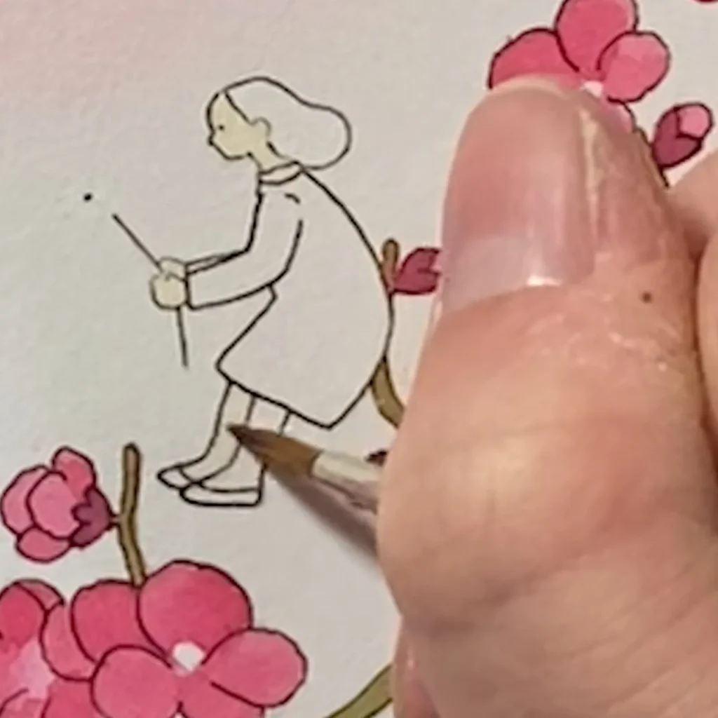 女の子を塗っている様子１