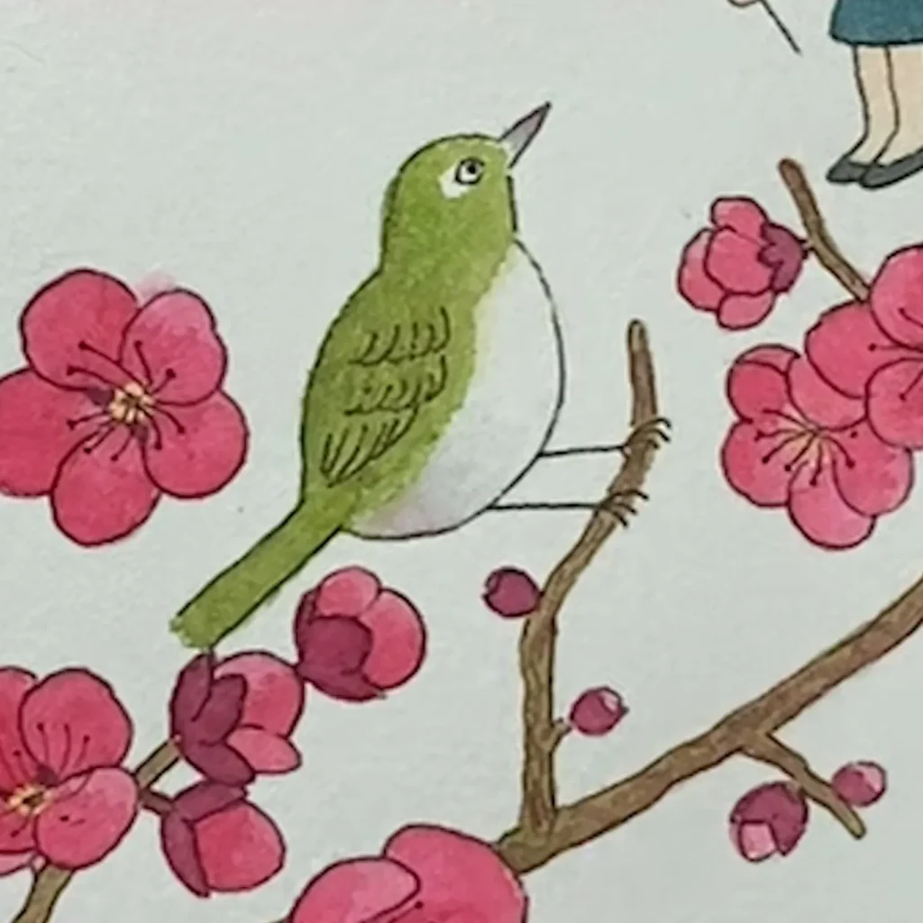 メジロを塗っている様子２