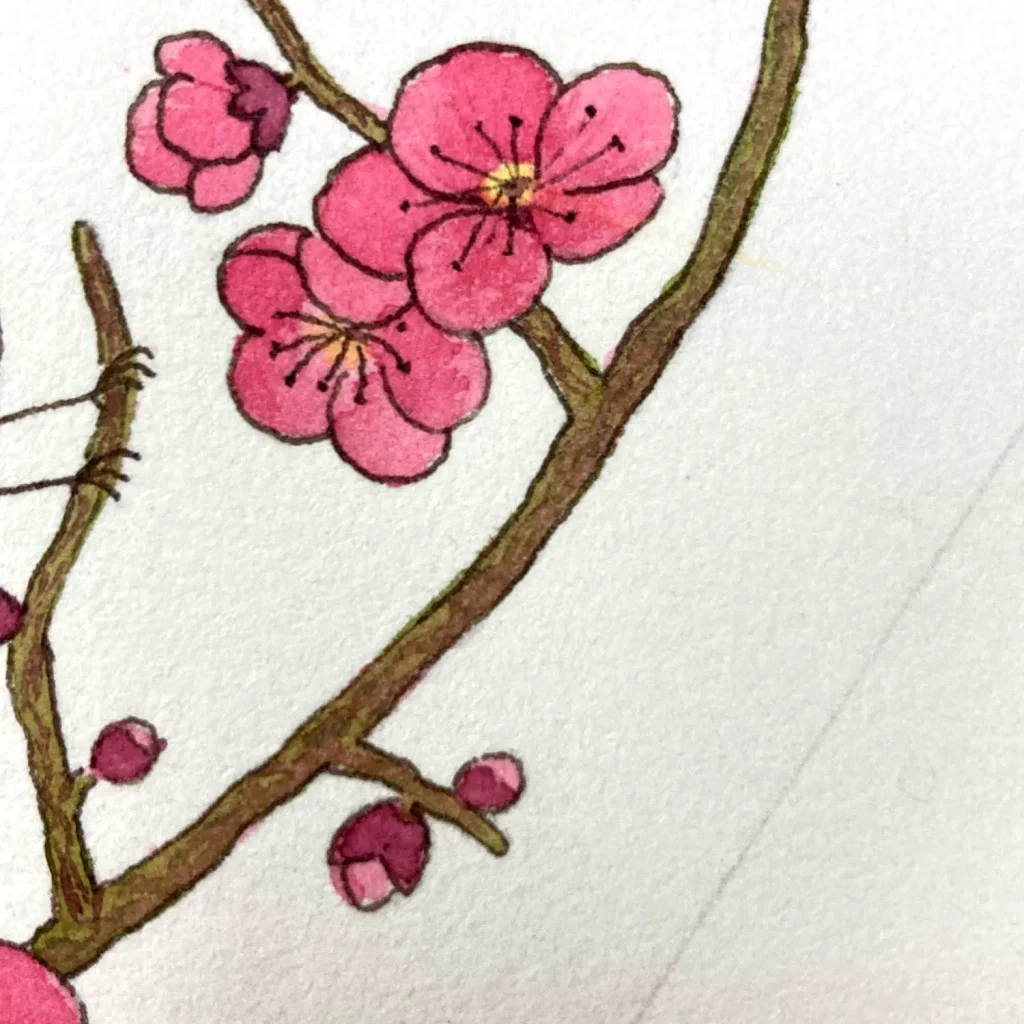 梅の枝のディティール