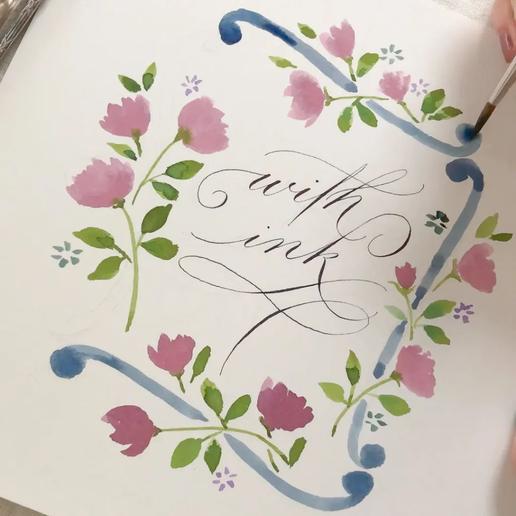 フレームを描いている様子