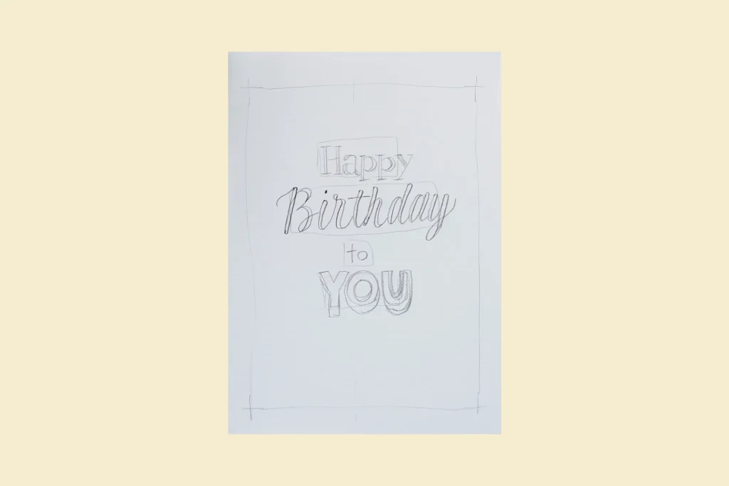 レッスンを受けているスタッフが書いた下書き