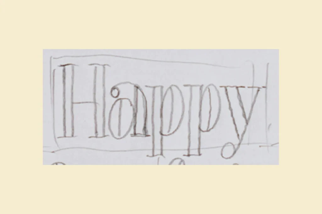 Happyを拡大した写真