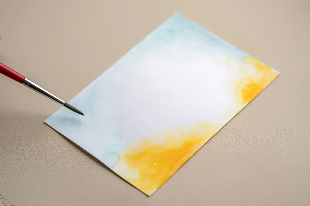 下塗りをしている様子