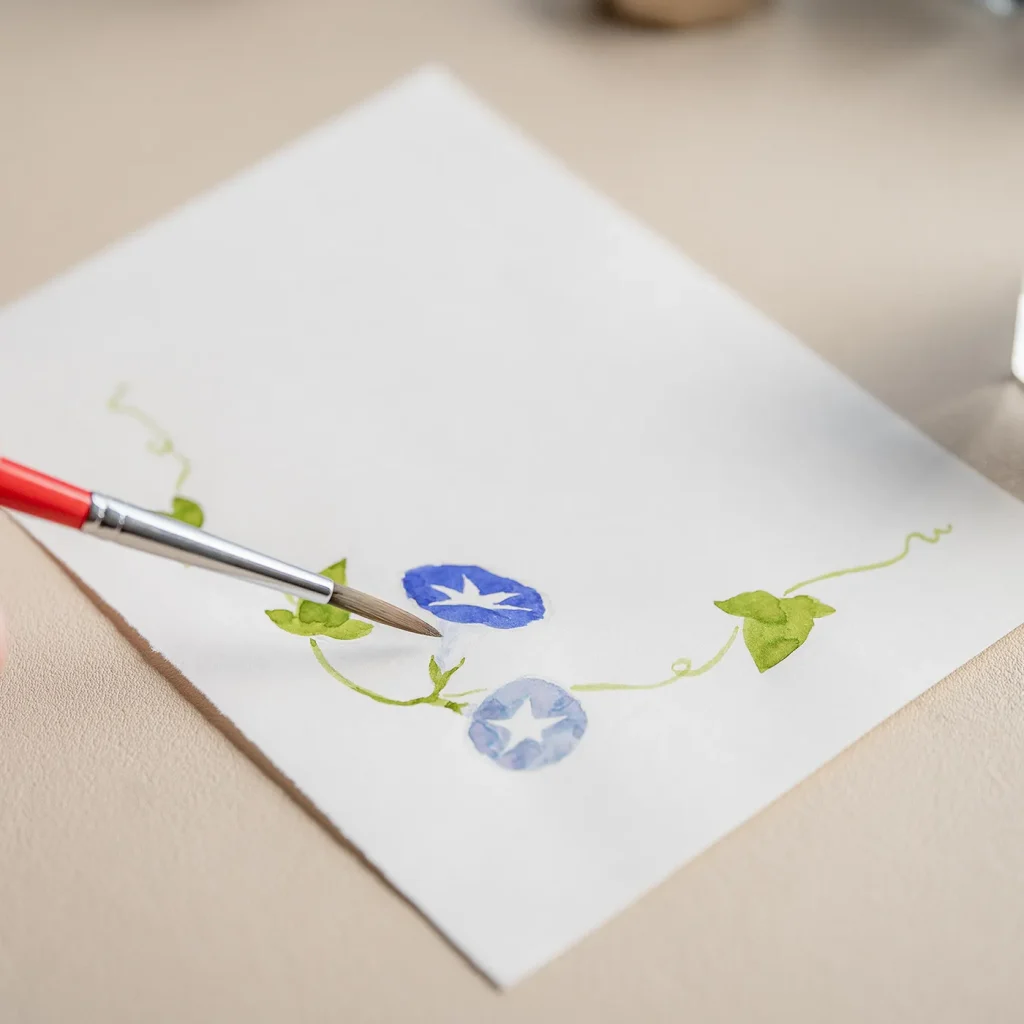 朝顔の描き方３-２